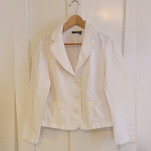 Women's White Blazer Jacket Size 12